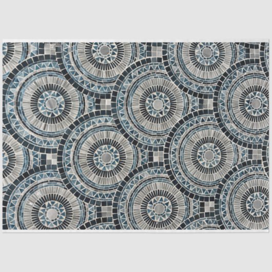 Ronde Seashell Mozaïek Achtergrond Patroon Decoupa Tissuepapier (Voorkant)