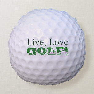 Ronde Sierkussen   Live, liefje, GOLF!   Golfbal Rond Kussen