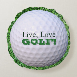 Ronde Sierkussen   Live, liefje, GOLF!   Golfbal Rond Kussen