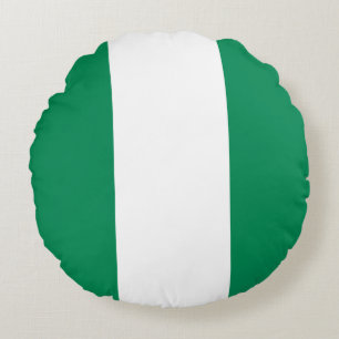Ronde Sierkussen met Nigeriaanse vlag Rond Kussen