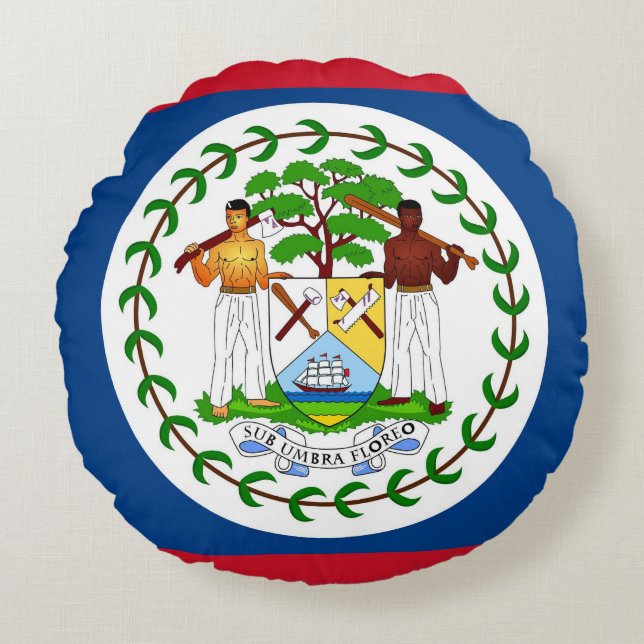 Ronde Sierkussen met vlag van Belize Rond Kussen (Voorkant)