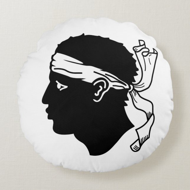 Ronde Sierkussen met vlag van Corsica Rond Kussen (Voorkant)