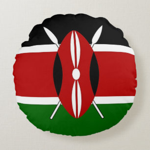Ronde Sierkussen met vlag van Kenia Rond Kussen