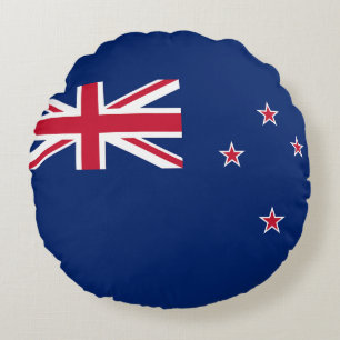 Ronde Sierkussen met vlag van Nieuw-Zeeland Rond Kussen