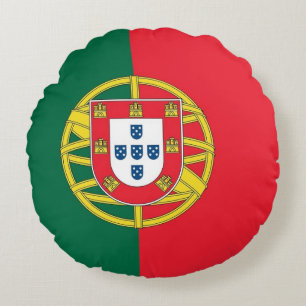 Ronde Sierkussen met vlag van Portugal Rond Kussen