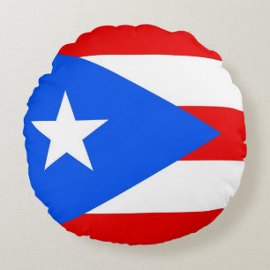 Ronde Sierkussen met vlag van Puerto Rico Rond Kussen