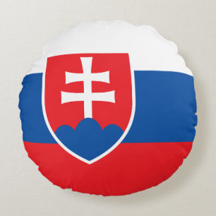 Ronde Sierkussen met vlag van Slowakije Rond Kussen