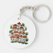 Ronde Sleutelhanger (Doodle - handgetekend) (Achterkant)