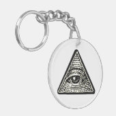 Ronde sleutelhanger Oeil die alles ziet (Voorkant Links)