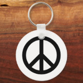 Ronde sleutelhanger van het vredessymbool in douan (Voorkant)