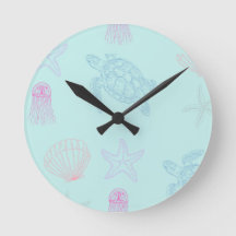Sous la mer - Tortue - Jellyfish - Horloge des coq