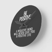 Ronde Soyez Positif Horloge Mur (Angle)