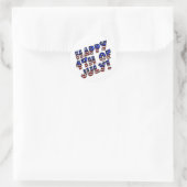 Ronde Sticker/Happy 4th van juli Sticker (Tas)