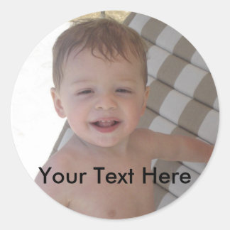 Ronde Sticker met aangepaste tekst en Afbeelding