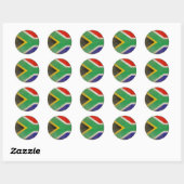 Ronde Sticker met Cool Flag uit Zuid-Afrika (Vel)