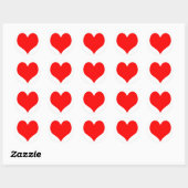 Ronde sticker met een rood hart in het midden (Vel)