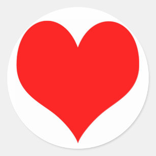 Ronde sticker met een rood hart in het midden