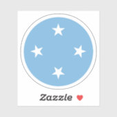 Ronde sticker met Micronesia-vlag (Vel)