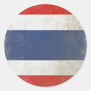 Ronde Sticker met noodvlag van Thailand
