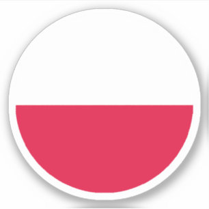 Ronde sticker met Poolse vlag