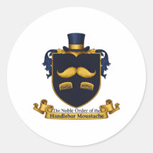 Ronde sticker met snor voor heren