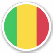 Ronde sticker met vlag van Mali (Voorkant)