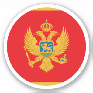 Ronde sticker met vlag van Montenegro