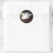 Ronde sticker met zwaan (Tas)
