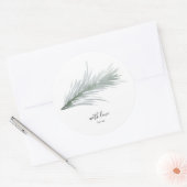 Ronde Sticker Pine Wreate Kerstfeestdag (Envelop)