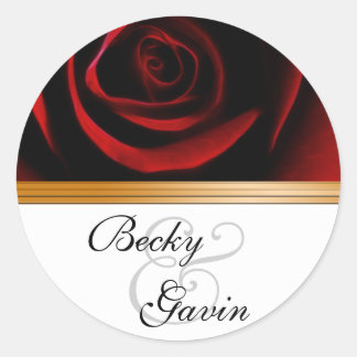 Ronde Sticker Rozen zijn rood