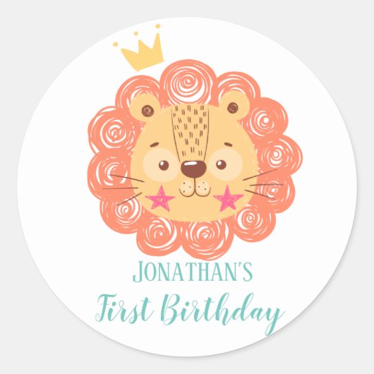 Ronde sticker van baby shower van leder (Voorkant)