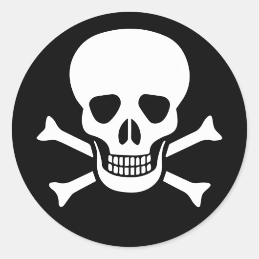 Ronde sticker van de menselijke schedel (Voorkant)