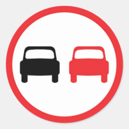 Ronde sticker zonder inhaalbord.