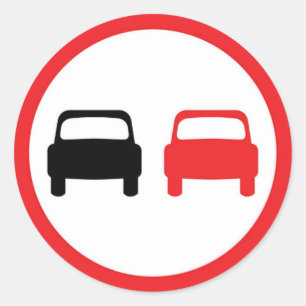 Ronde sticker zonder inhaalbord.