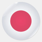 Ronde Stickers Japanse vlag (Voorkant)