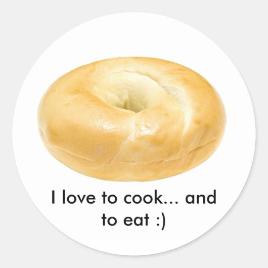 Ronde stickers met een bagel (Voorkant)