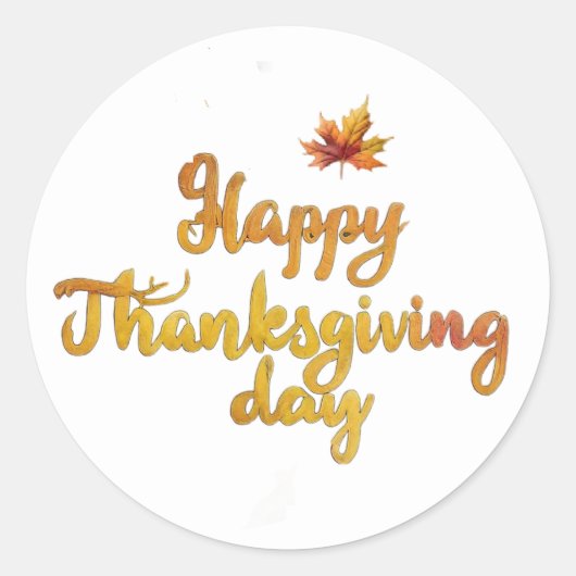 Ronde Stickers met Thanksgiving Design (Voorkant)