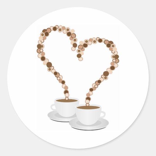 Ronde stickers " ochtendkoffie " (Voorkant)