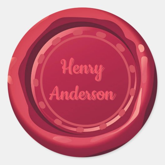 Ronde stickers - Rode waxenvelop aanpassen (Voorkant)