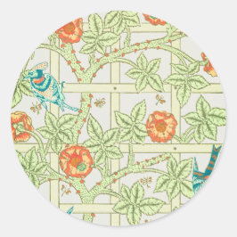 RONDE STICKERS William Morris Aangepaste MONOGRAM