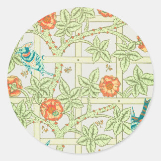 RONDE STICKERS William Morris Aangepaste MONOGRAM