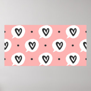 Ronde stippen en belletjes aan spraak met contoure poster