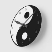 Ronde SYMBOLE YIN Yang Noir et Blanc Horloge (Angle)