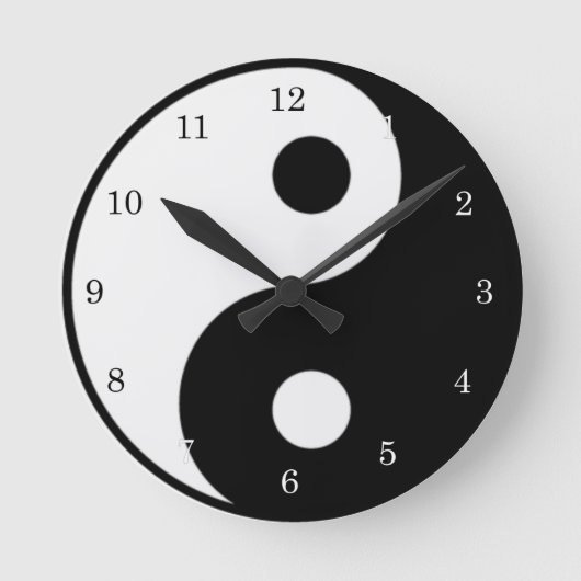 Ronde SYMBOLE YIN Yang Noir et Blanc Horloge (Recto)