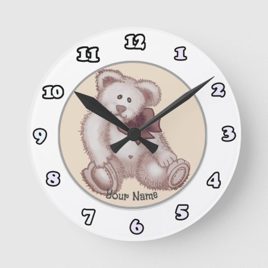 Ronde Teddy Bear horloge bébé (Recto)