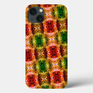 Ronde tekening genereert rode, groene en gouden vo iPhone 13 hoesje