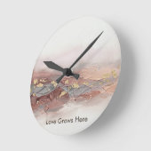 Ronde Texte personnalisé Horloge 3D Rose Gold Abstrait M (Angle)