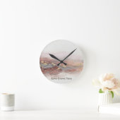 Ronde Texte personnalisé Horloge 3D Rose Gold Abstrait M (Maison)
