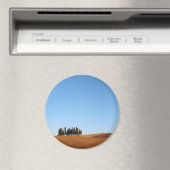 Ronde Toscaanse landschapsmagneet met cipressen Magneet (Insitu (Vaatwasser))