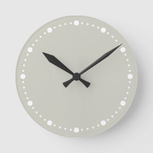Ronde Trend Color Light Silver Grey & Dots Round Horloge